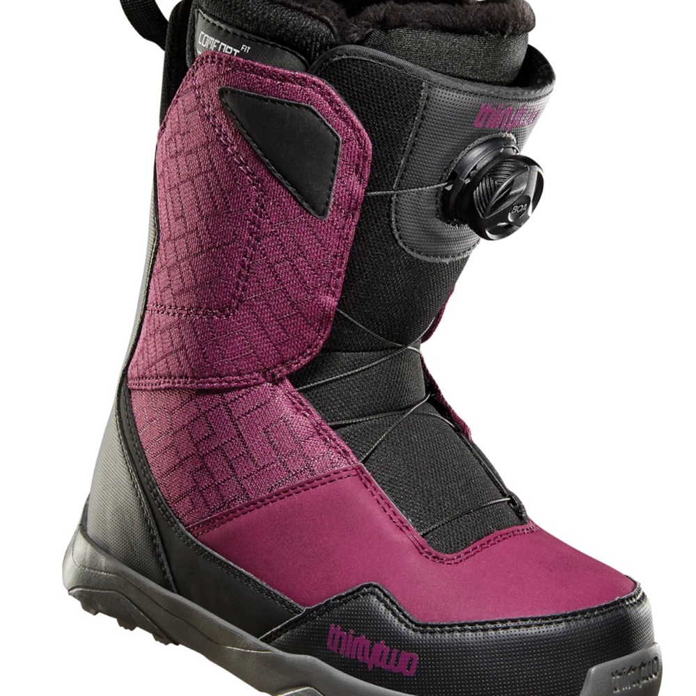 Women's Burgundy and Black Snowboard Boots